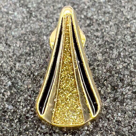 Vintage Van Doran Genuine Diamond Dust Clip On Earrings Gold Tone/Black Retro - Picture 3 of 5